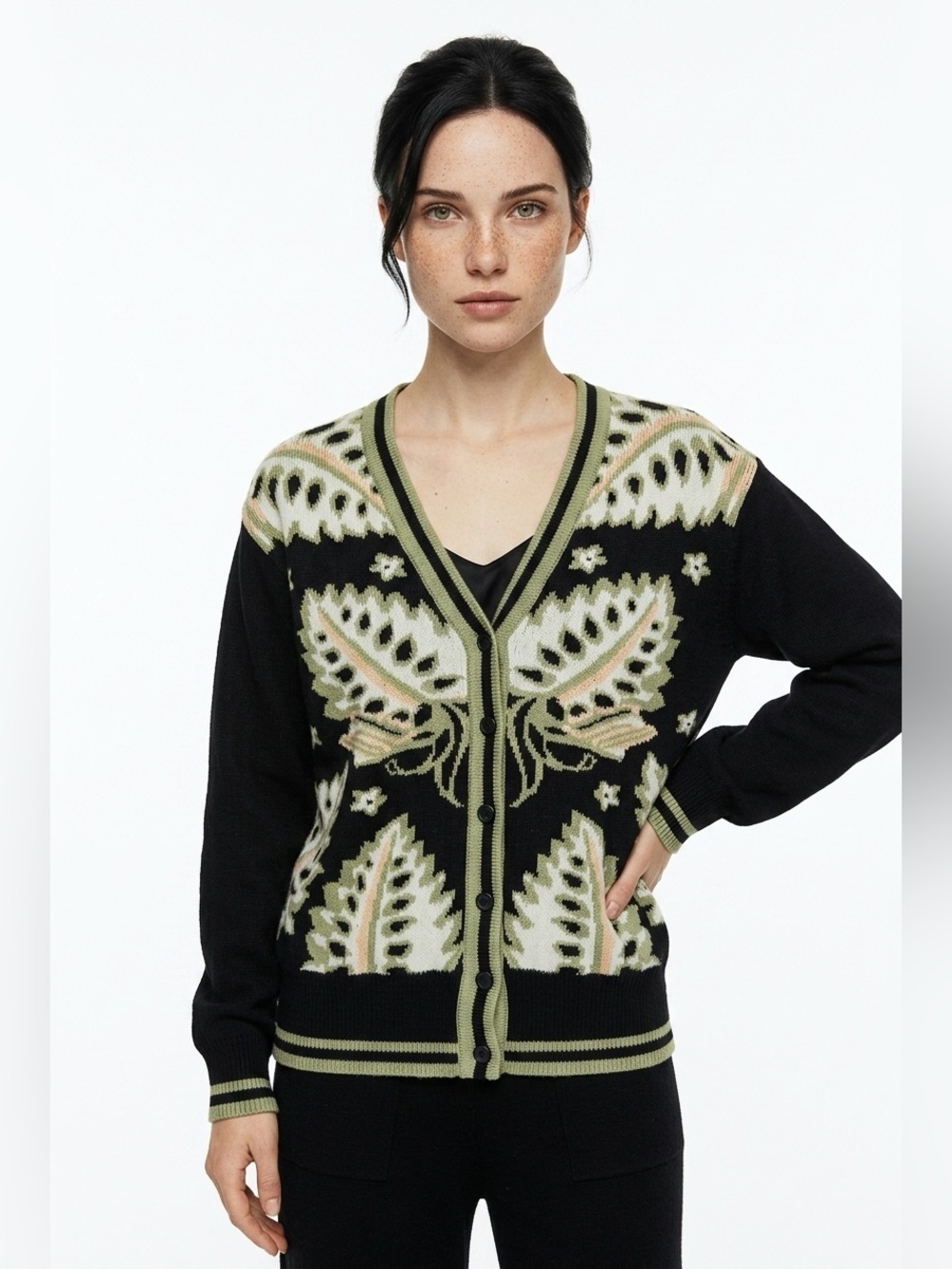 Cotton knit cardigan